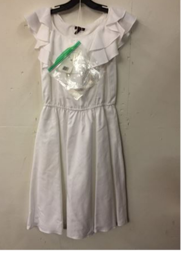 Escada white Ruffle V Pique dress sz 34 NWT
